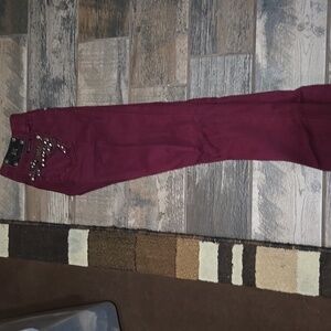 Miss Me Maroon Straight Leg 25 X32